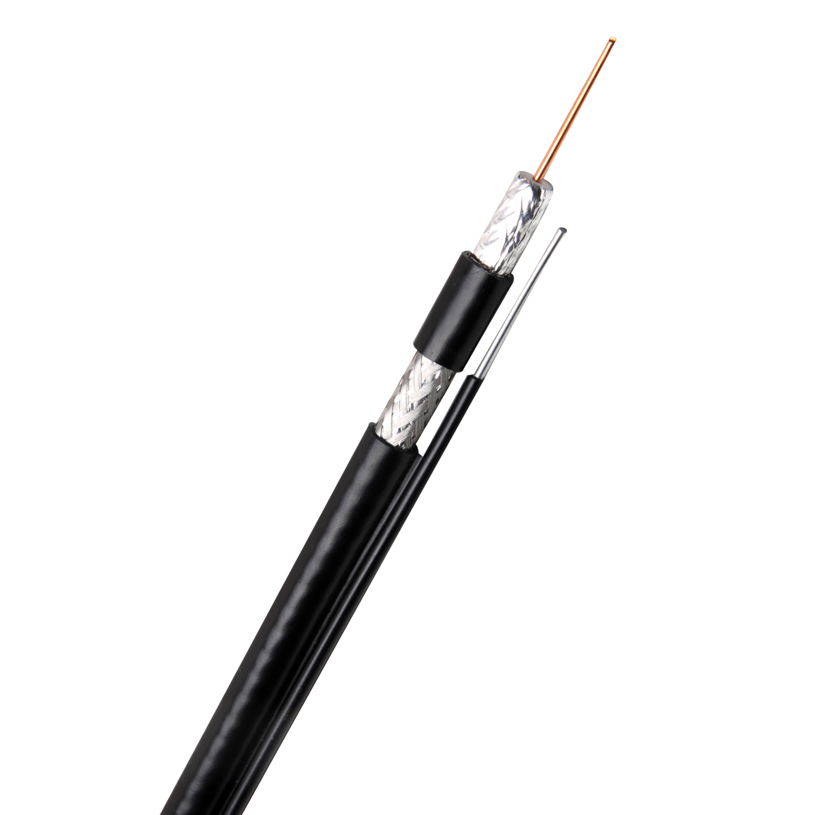 RG11 coaxial cable with tinned steel messenger
