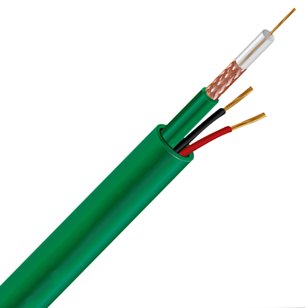 KX7 COAXIAL CABLE WITH POWER FOR CCTV SYSTEM IN SOUTH AFRICA GREEN PVC