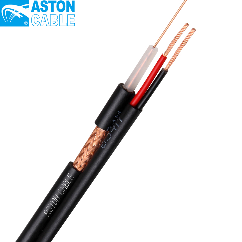Solid PE insulation RG59 with power cable RG59+2C